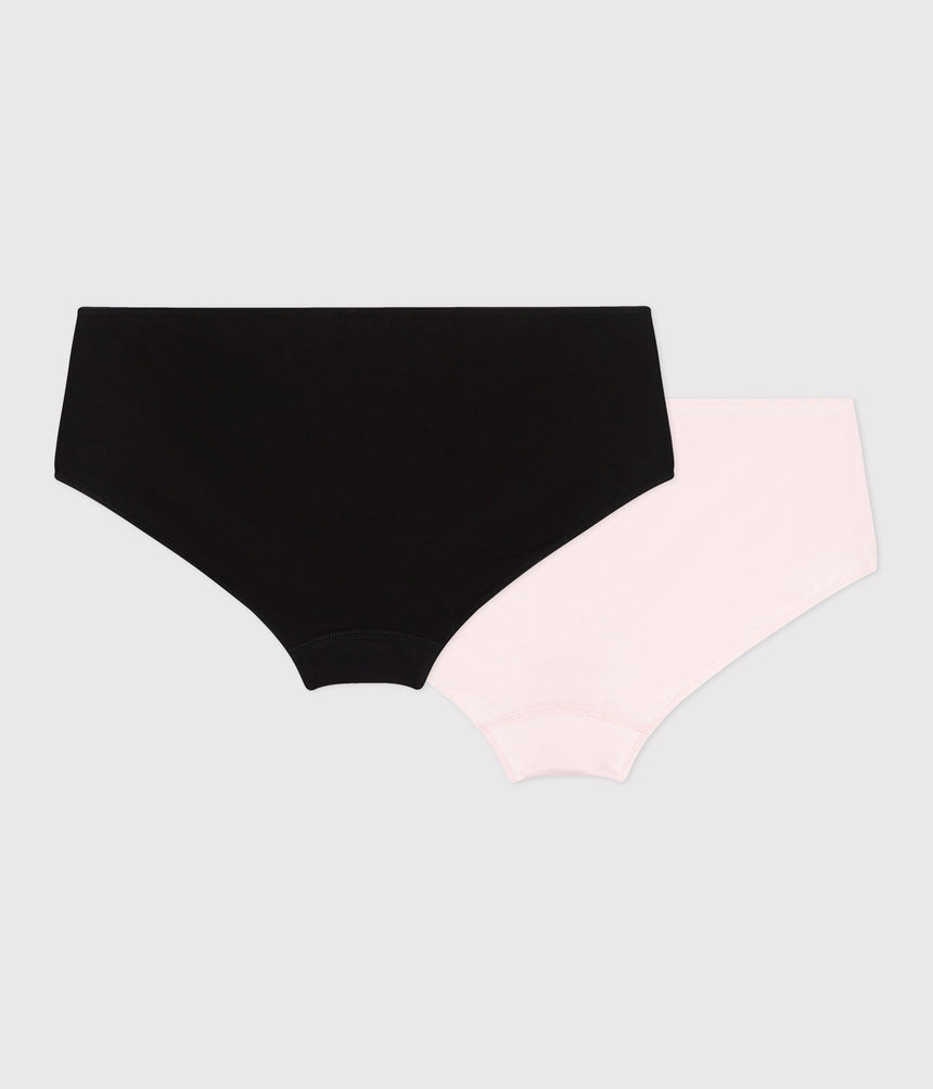 WOMWNS PLAIN COTTON AND ELASTANE SHORTIES -2-PACK