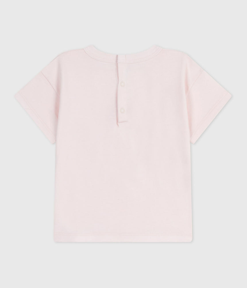 BABIES' SHORT-SLEVEED PLAIN COTTON T-SHIRT