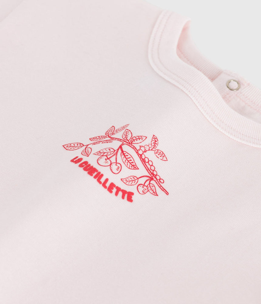 BABIES' SHORT-SLEVEED PLAIN COTTON T-SHIRT