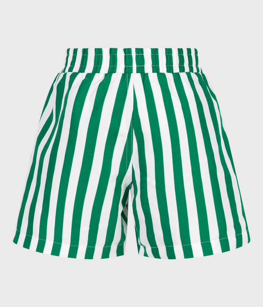 CHILDRENS STRIPY COTTON SWIM SHORTS