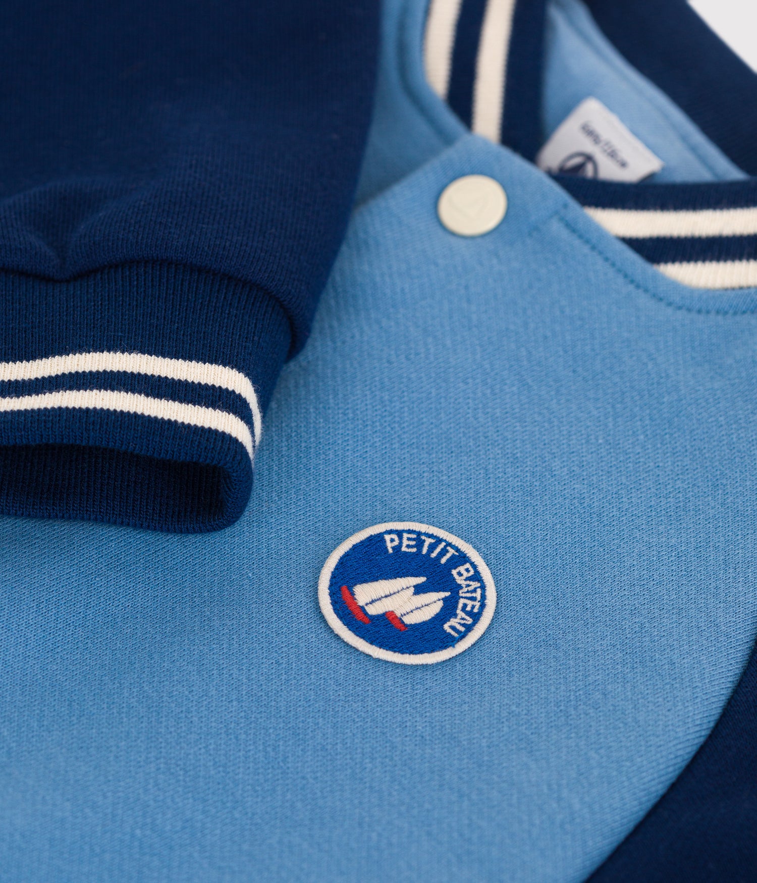 CHILDREN VARSITY-STYLE JACKET IN PLAIN COOTON CHILDREN VARSITY-STYLE JACKET IN PLAIN COOTON
