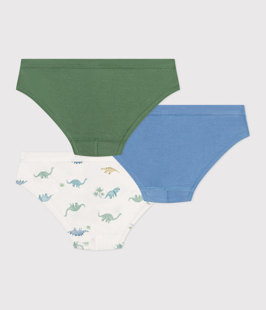 Children's dinosaur print cotton briefs - 3-Pack