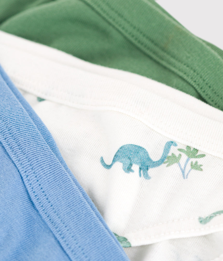 Children's dinosaur print cotton briefs - 3-Pack