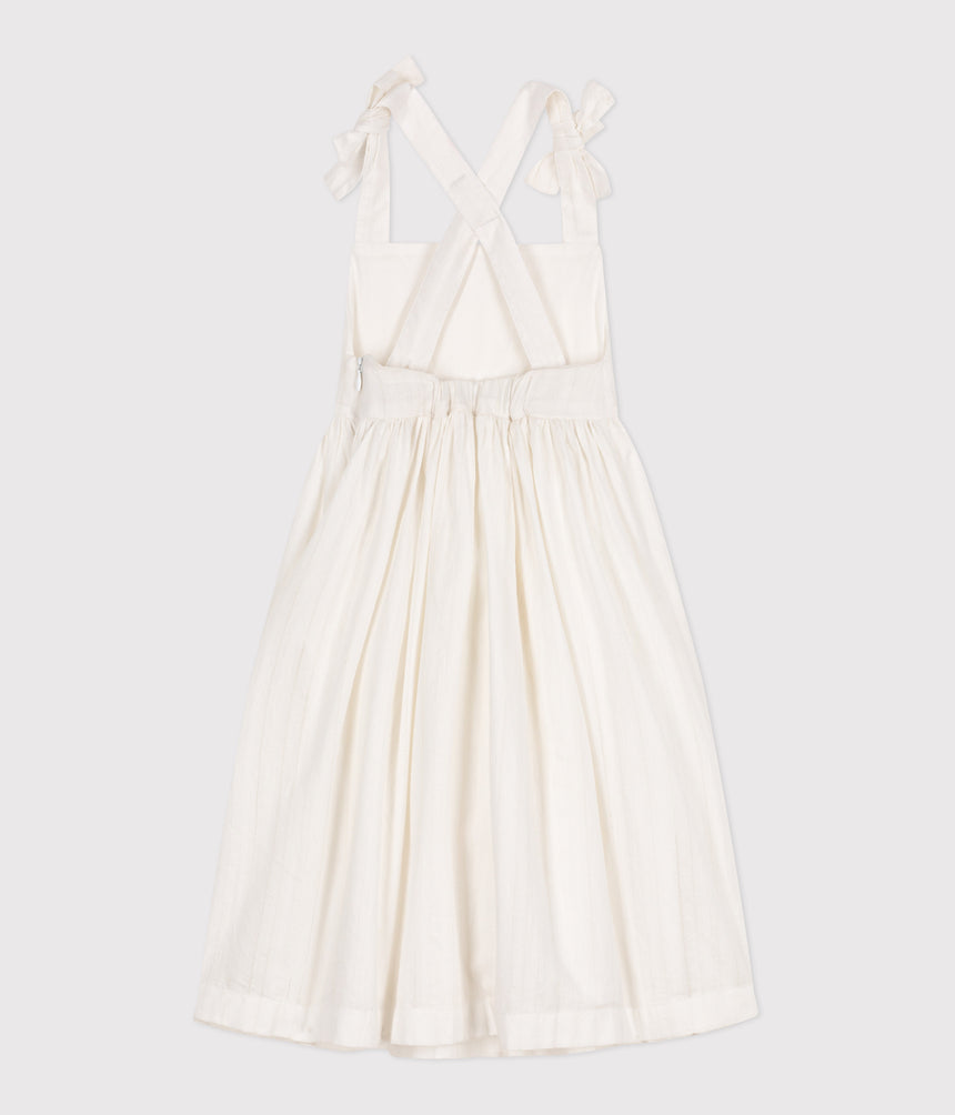 CHILDREN'S LONG STRAPPY DRESS IN PLAIN COTTON