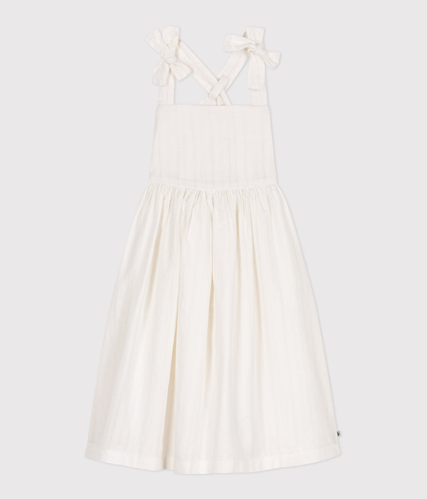 CHILDREN'S LONG STRAPPY DRESS IN PLAIN COTTON