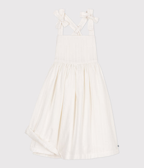 CHILDREN'S LONG STRAPPY DRESS IN PLAIN COTTON