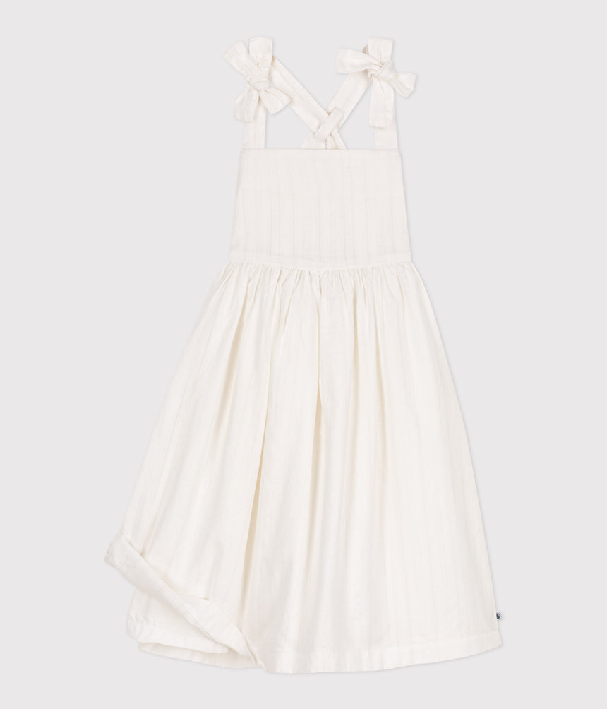 CHILDREN'S LONG STRAPPY DRESS IN PLAIN COTTON