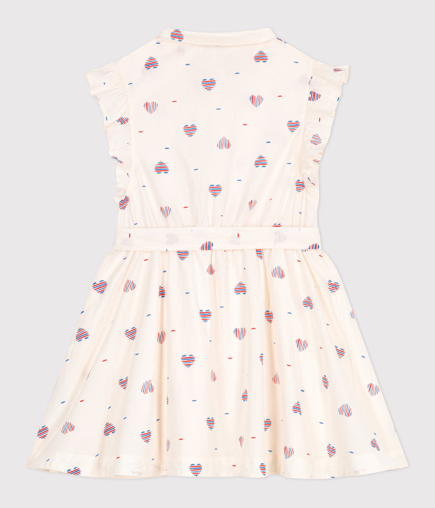 CHILDREN'S SLEEVELESS HEART-PRINT COTTON DRESS