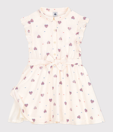 CHILDREN'S SLEEVELESS HEART-PRINT COTTON DRESS