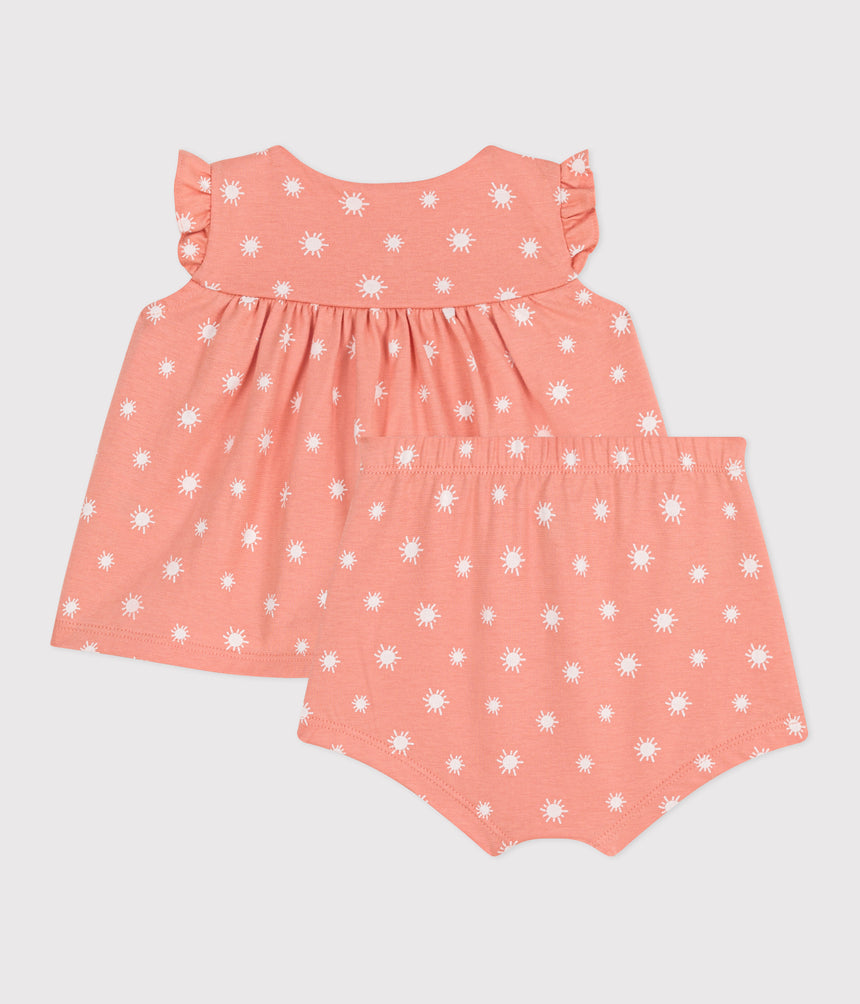 NEWBORN BABIES TOW- PIECE PRINT COTTON SET
