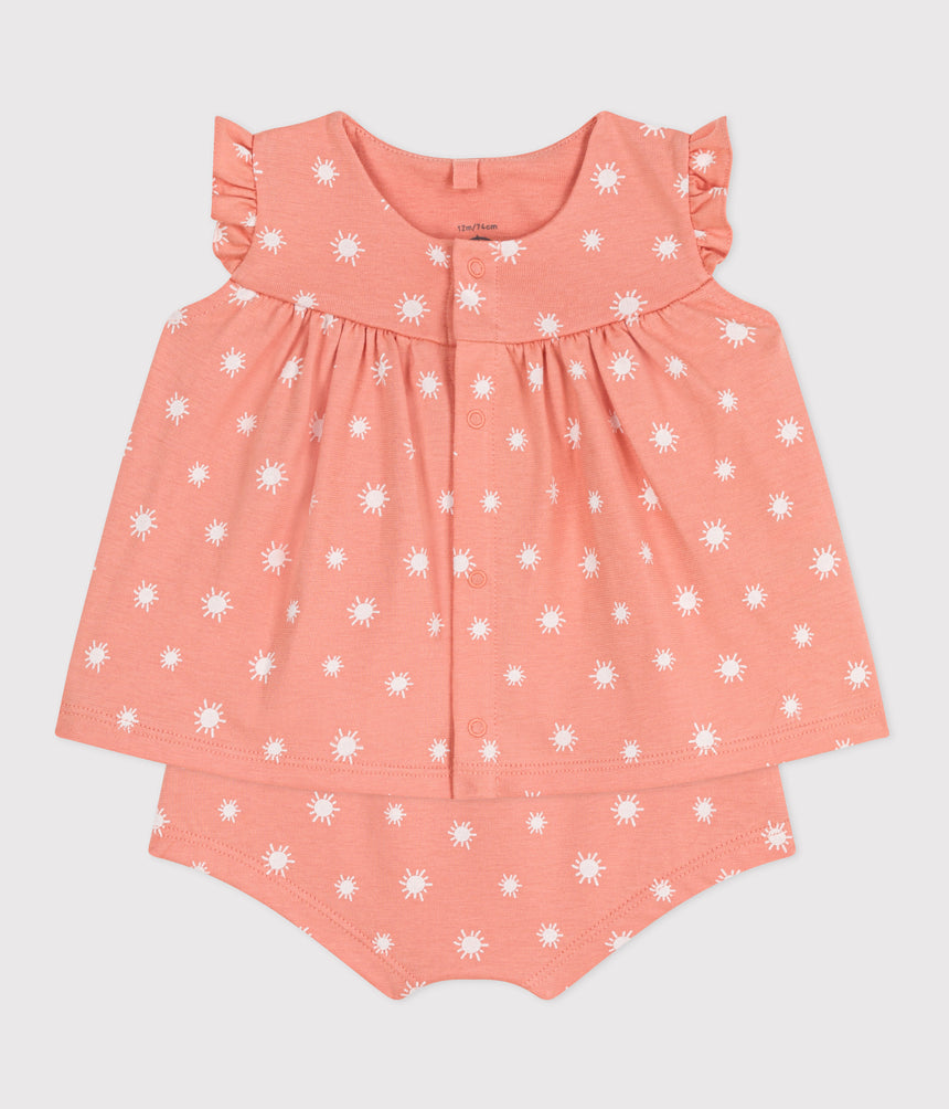 NEWBORN BABIES TOW- PIECE PRINT COTTON SET