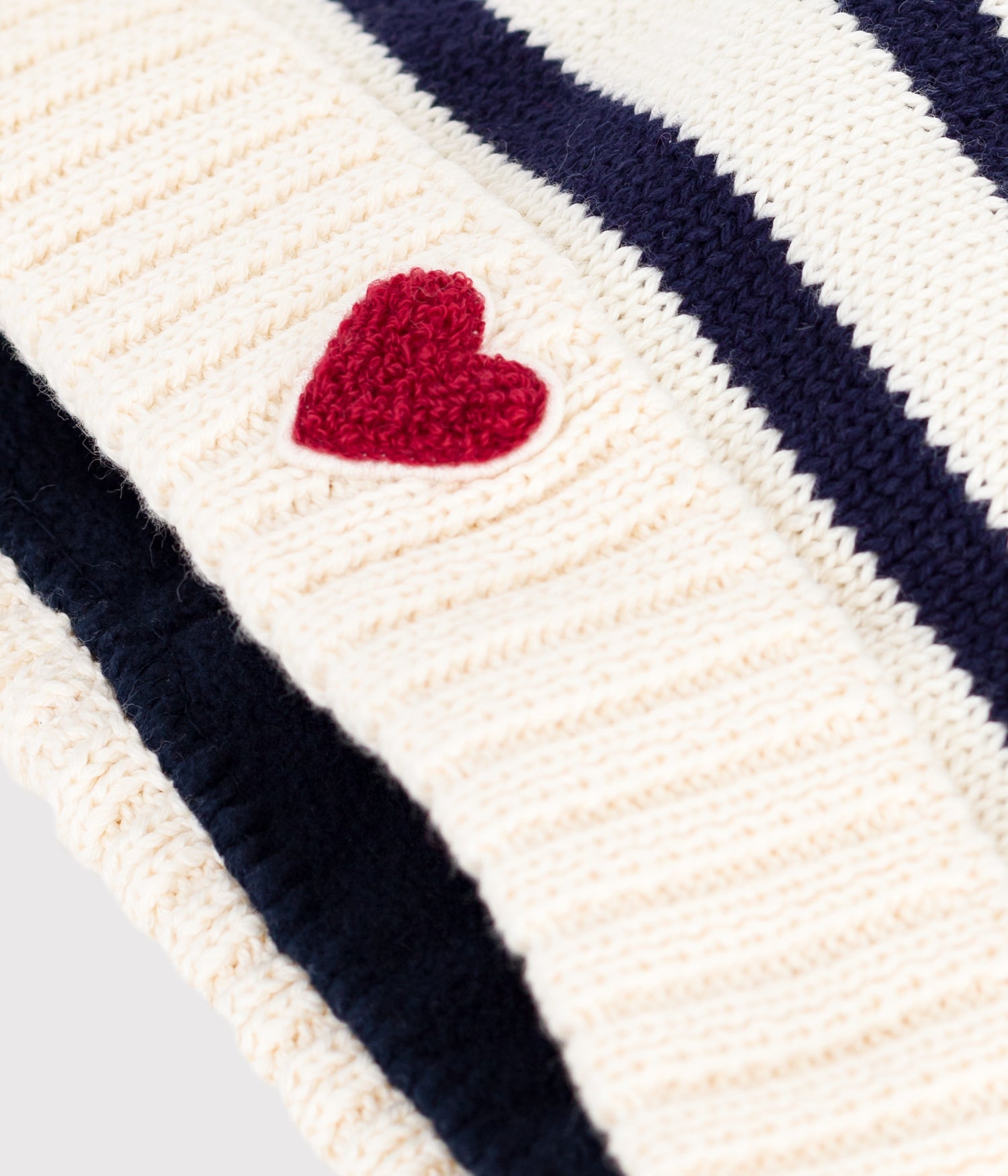 BABIES' STRIPY KNITTED BEANIE WITH A FLEECE LINING BABIES' STRIPY KNITTED BEANIE WITH A FLEECE LINING