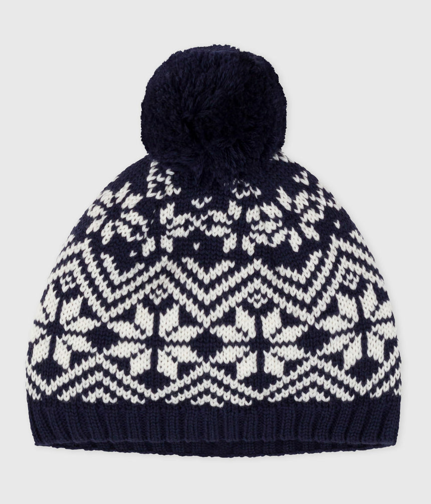BABIES' WOOLLEN JACQUARD BEANIE HAT