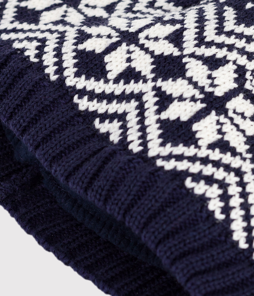 BABIES' WOOLLEN JACQUARD BEANIE HAT