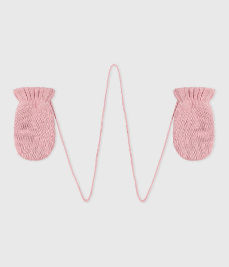 BABIES' KNITTED MITTENS LINED IN POLAR FLEECE