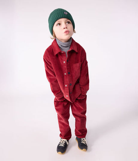 CHILDREN'S KNITTED BEANIE HAT LINED IN POLAR FLEECE