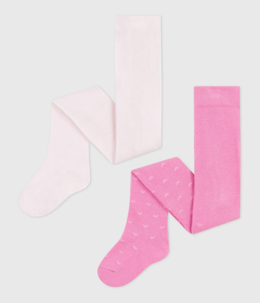 BABIES COTTON JERSEY TIGHTS-2-PACK