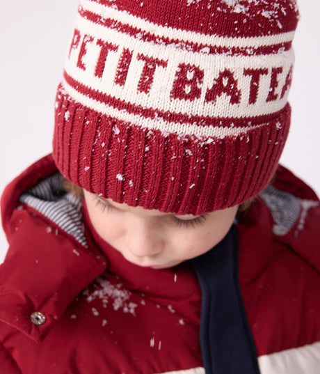 CHILDREN'S KNITTED PETIT BATEAU LINED IN POLAR FLEECE