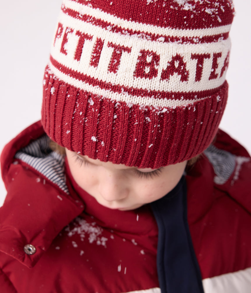 CHILDREN'S KNITTED PETIT BATEAU LINED IN POLAR FLEECE