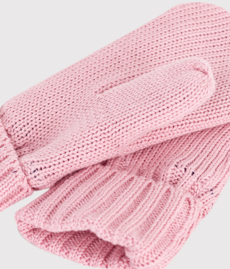 CHILDREN'S KNITTED POLAR FLEECE-LINED MITTENS