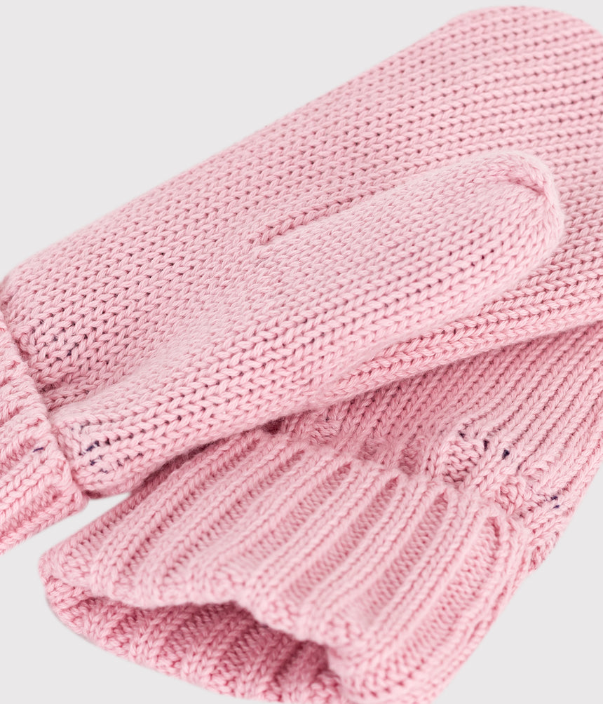 CHILDREN'S KNITTED POLAR FLEECE-LINED MITTENS