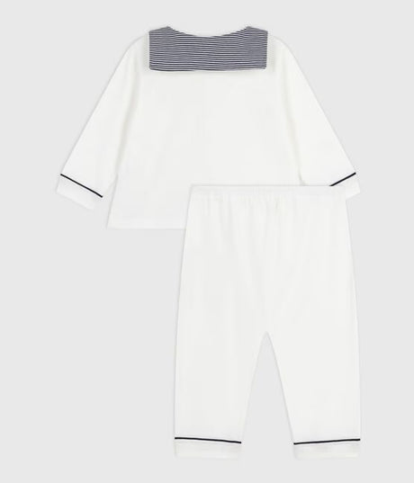 BABIES TOW-PIECE PYJAMAS WITH A SAILOR COLLAR