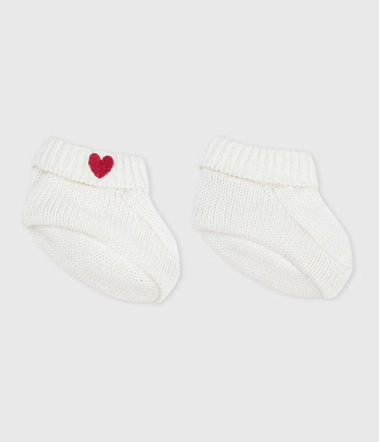 NEWBORN BABIES' KNITTED COTTON BOOTIES NEWBORN BABIES' KNITTED COTTON BOOTIES
