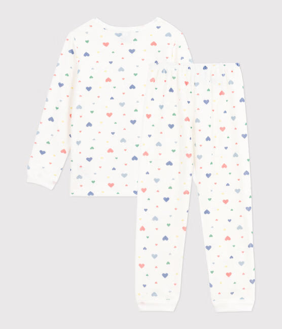 CHILDERNS HEART-PRINT VELOUR PYJAMAS