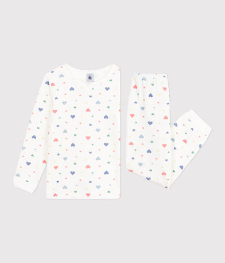 CHILDERNS HEART-PRINT VELOUR PYJAMAS