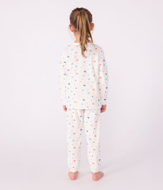 CHILDERNS HEART-PRINT VELOUR PYJAMAS