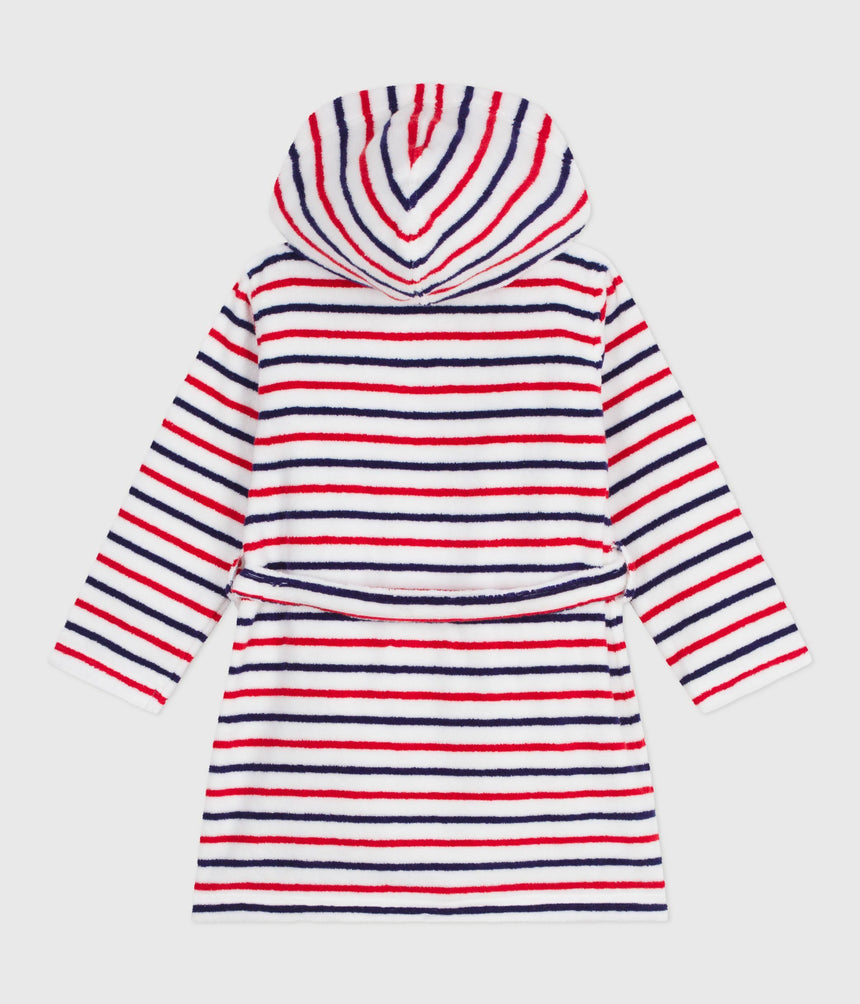CHILDREN'S STRIPY COTTON TERRY BATHROBE