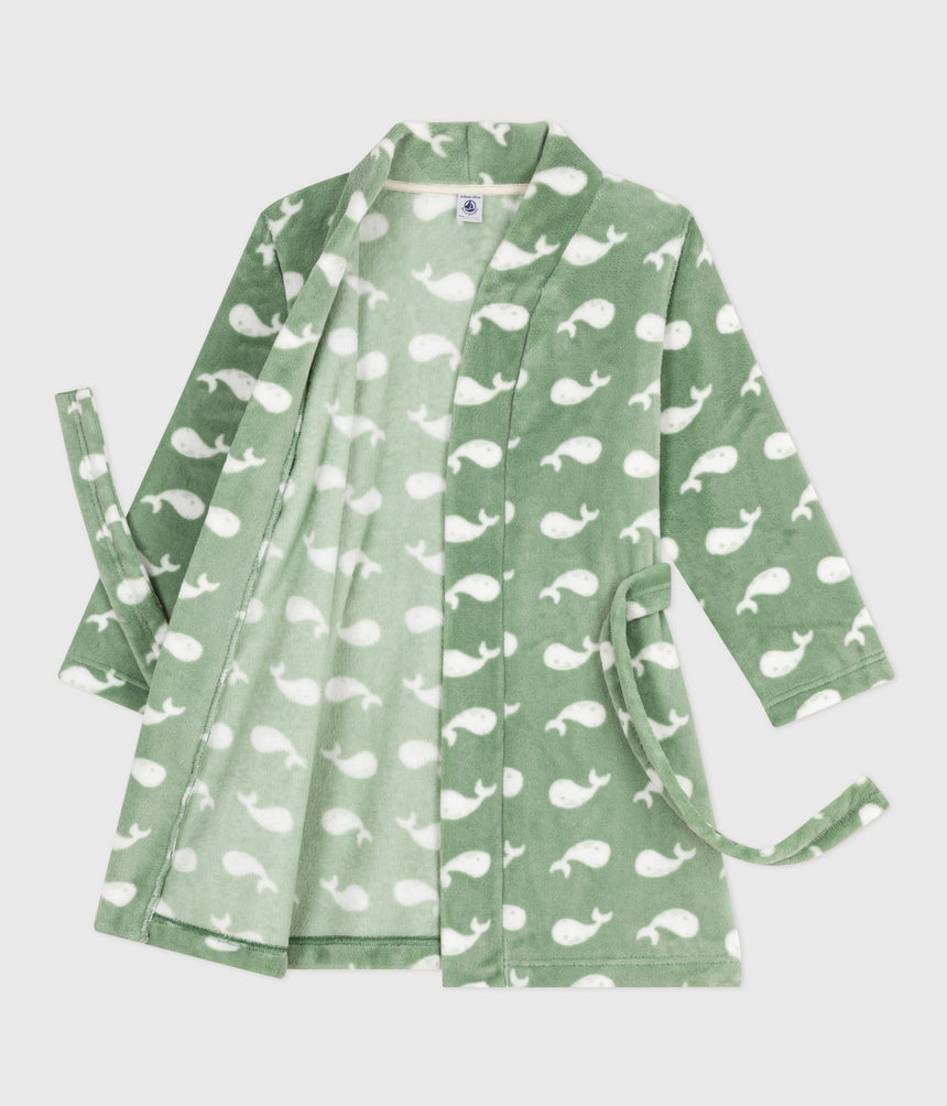 CHILDREN'S PRINTED FLEECE DRESSING GOWN