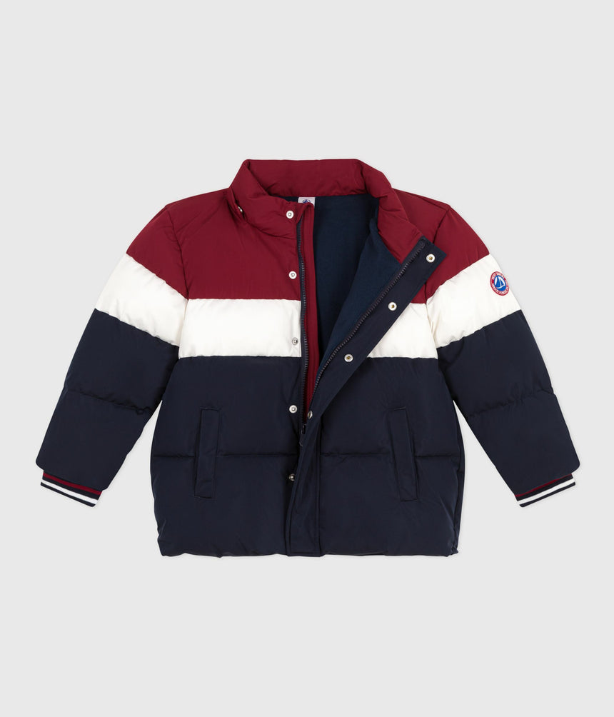 CHILDRENS PLAIN COLOURBLOCK PUFFER JACKER
