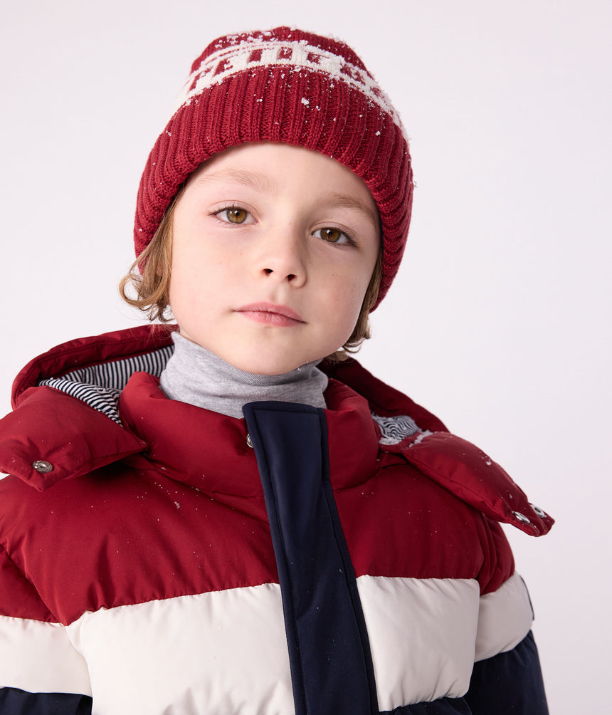 CHILDRENS PLAIN COLOURBLOCK PUFFER JACKER