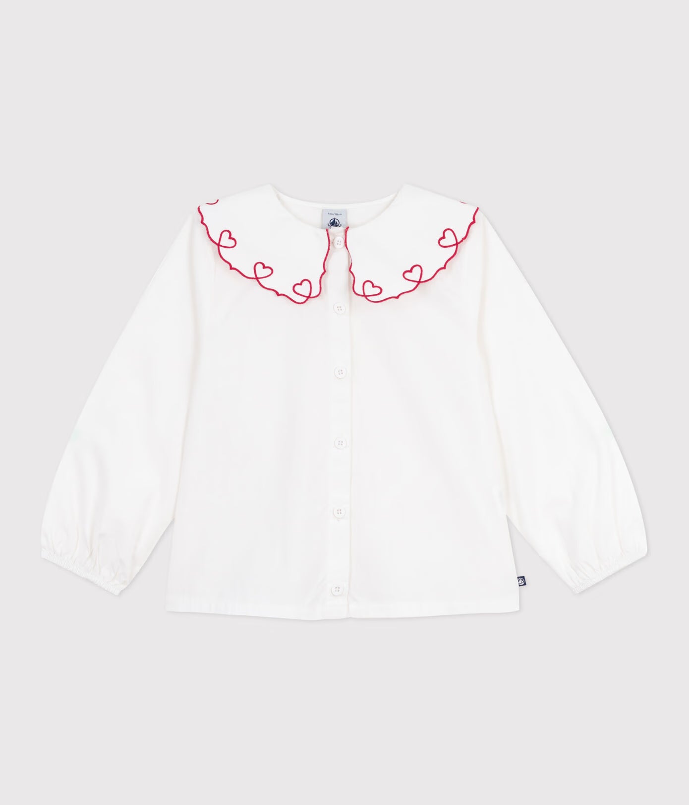 CHILDREN'S LONG-SLEEVED PLAIN COTTON POPLIN BLOUSE CHILDREN'S LONG-SLEEVED PLAIN COTTON POPLIN BLOUSE