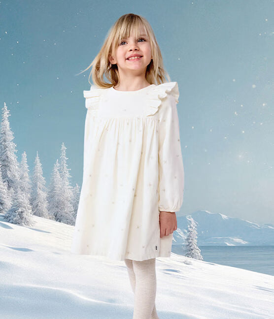 CHILDREN’S LONG-SLEEVED PLAIN CORDUROY DRESS