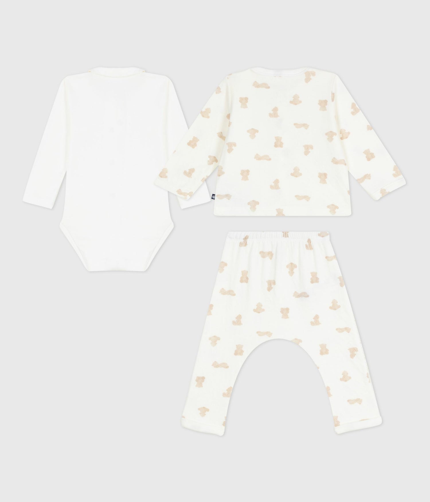BABIES' TEDDY BEAR PRINT COTTON 3-PIECE GIFT SET BABIES' TEDDY BEAR PRINT COTTON 3-PIECE GIFT SET