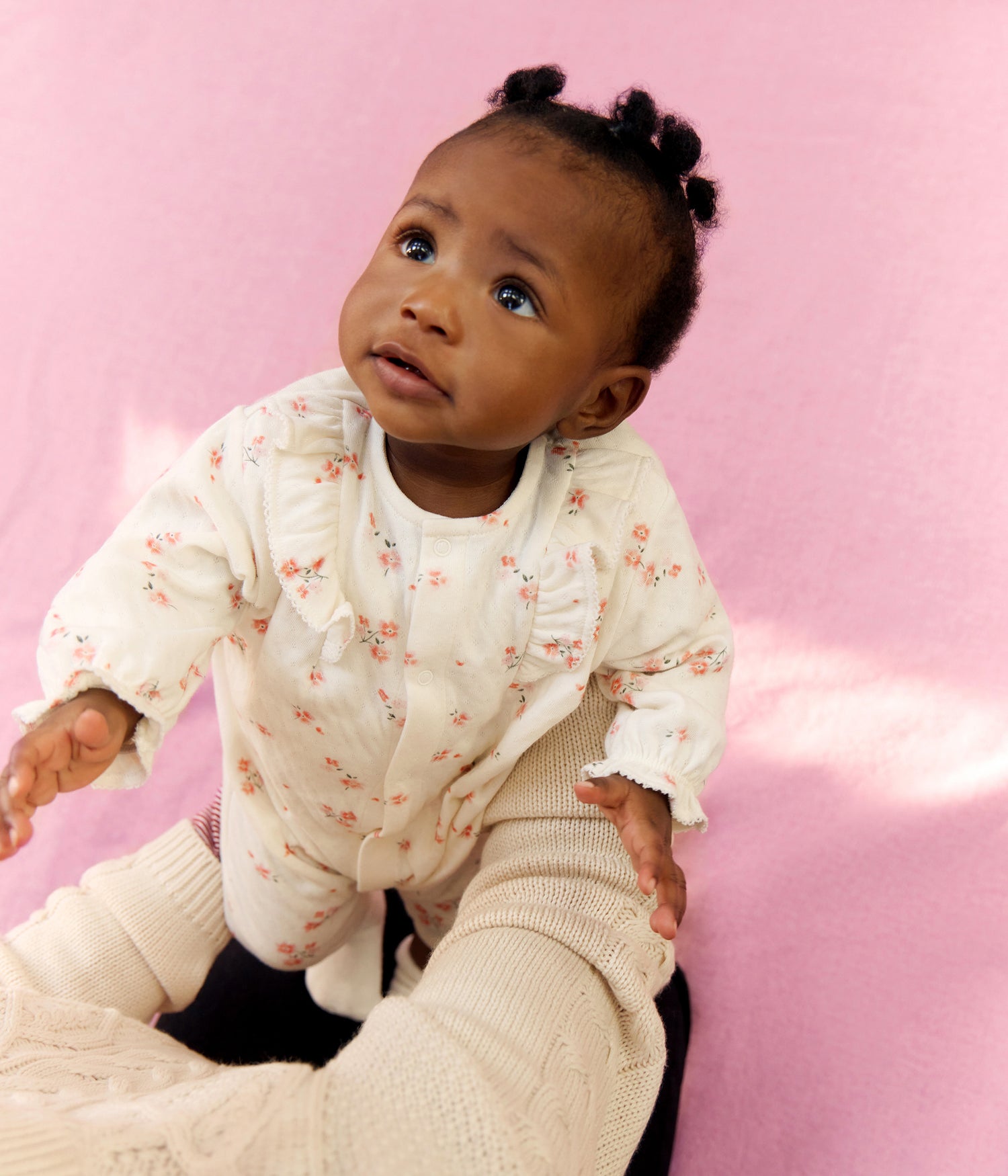 BABIES' FLORAL PRINT RUFFLED COTTON PLAYSUIT BABIES' FLORAL PRINT RUFFLED COTTON PLAYSUIT