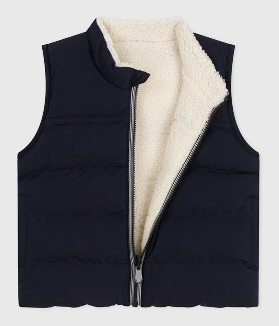 BABIES REVERSIBLE SLEEVELESS PUFFER JACKET