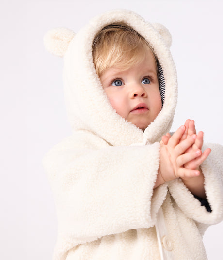 BABIES' PADDED SHERPA COAT WITH A HOOD