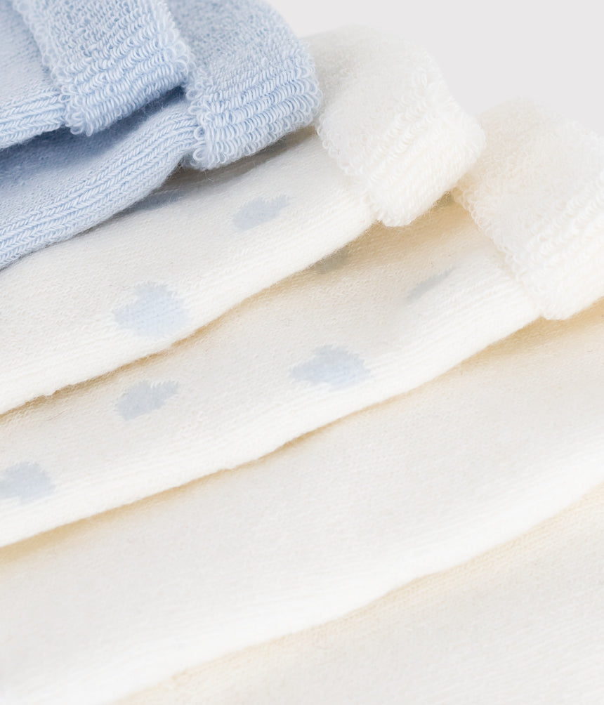 PACK OF LIGHTWEIGHT TERRY COTTON SOCKS FOR NEWBORN BABIES