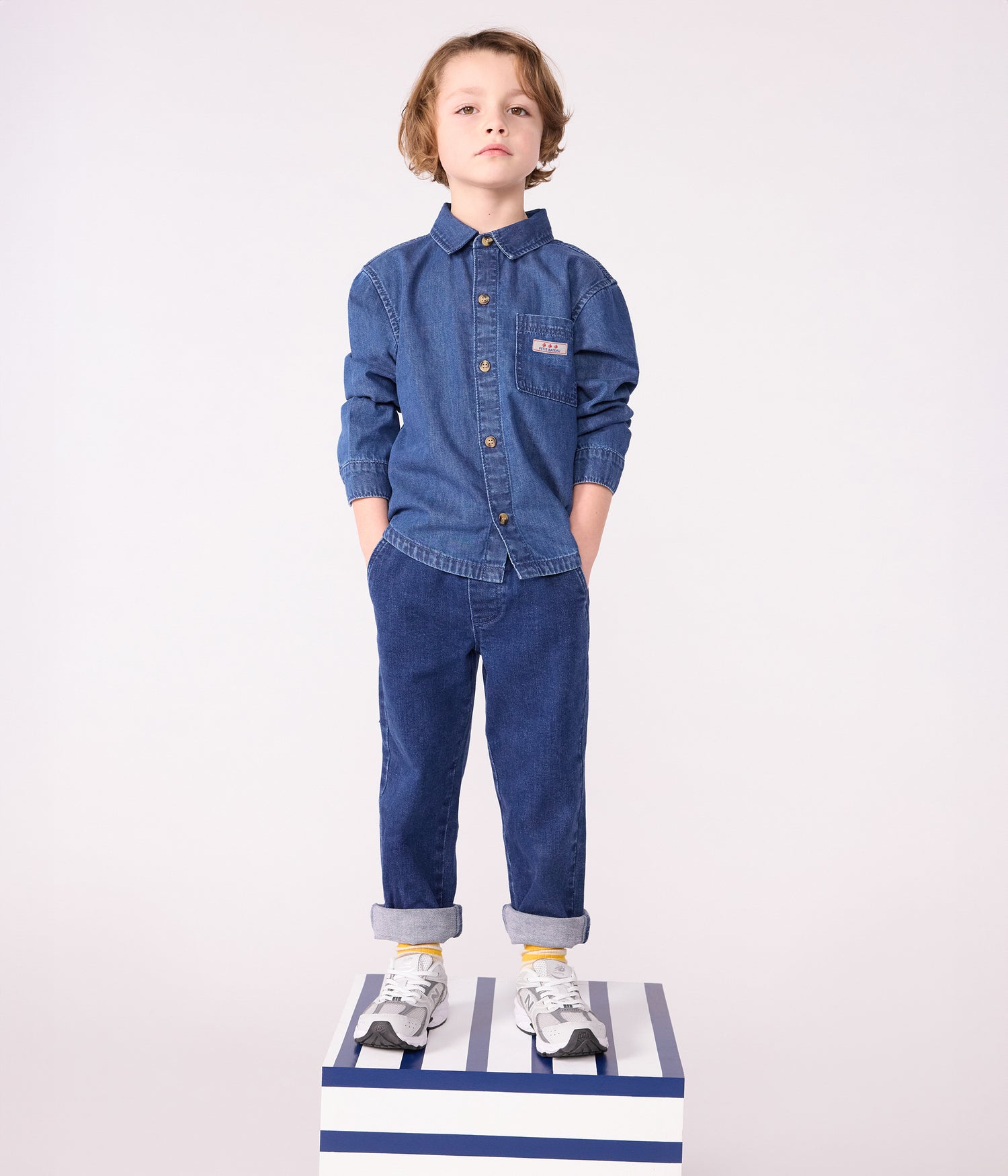 CHILDREN'S PLAIN DENIM SHIRT CHILDREN'S PLAIN DENIM SHIRT