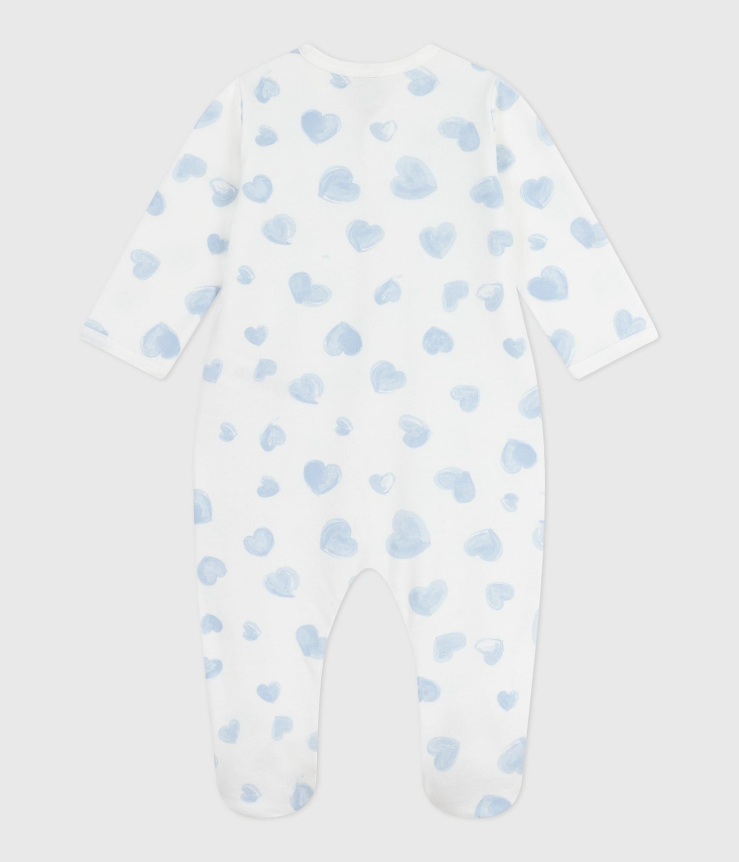 BABIES' BRUSHED FLEECE HEART-PRINT PYJAMAS WITH A COLLAR BABIES' BRUSHED FLEECE HEART-PRINT PYJAMAS WITH A COLLAR