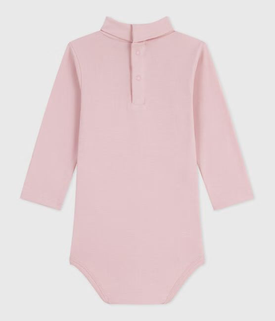 BABIES PLAIN COTTON ROLL NECK BADY