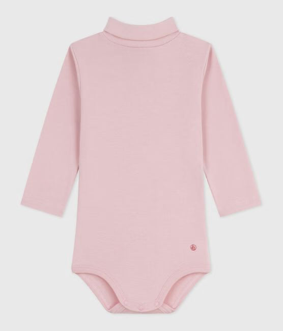BABIES PLAIN COTTON ROLL NECK BADY