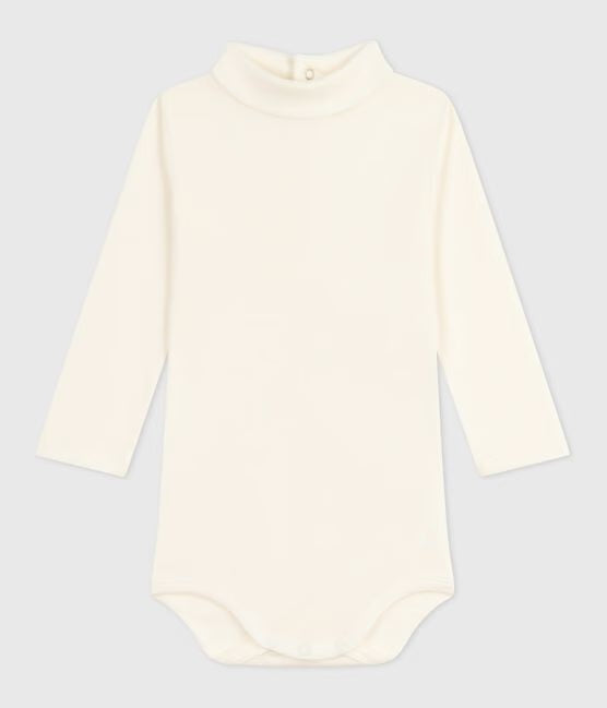 BABIES PLAIN COTTON ROLL NECK BADY