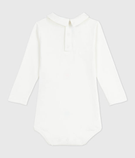 BABIES PLAIN COTTON BODY WITH AN EMBROIDERED COLLAR