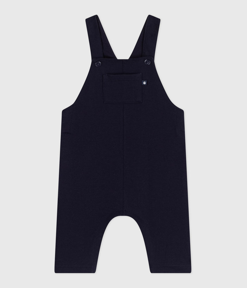 BABIES' LONG-LEG PLAIN COTTON DUNGAREES