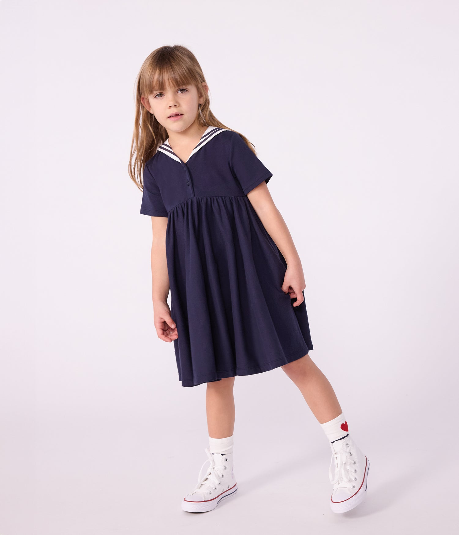CHILDERNS SHORT-SLEEVED PLAIN COTTON DRESS CHILDERNS SHORT-SLEEVED PLAIN COTTON DRESS