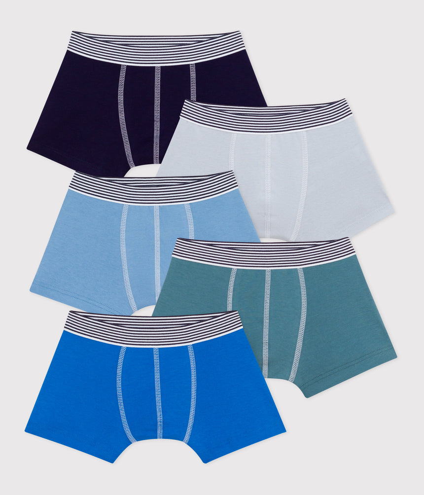 PACK OF CHILDRENS PLAIN COTTON BOXERS